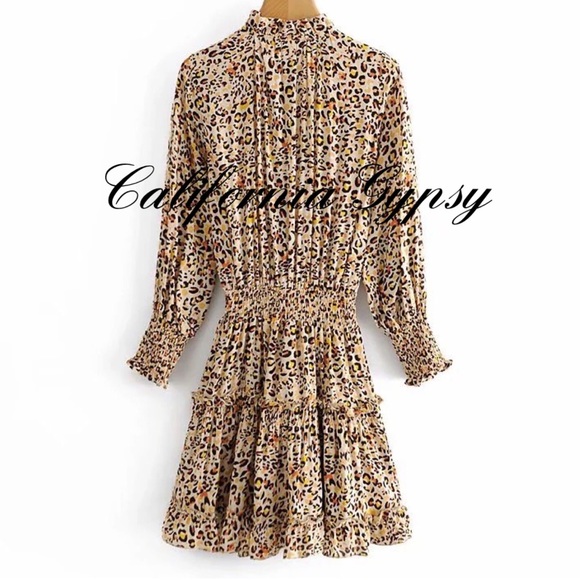 LAST ONE Leopard Print Chic Ruffle Dress - Picture 10 of 16